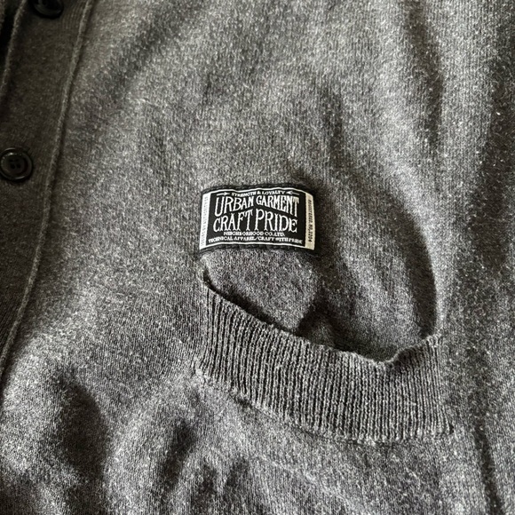 NEIGHBORHOOD Japan sz M Gray Light Weight Cardigan Vneck Long Sleeve - Picture 7 of 13